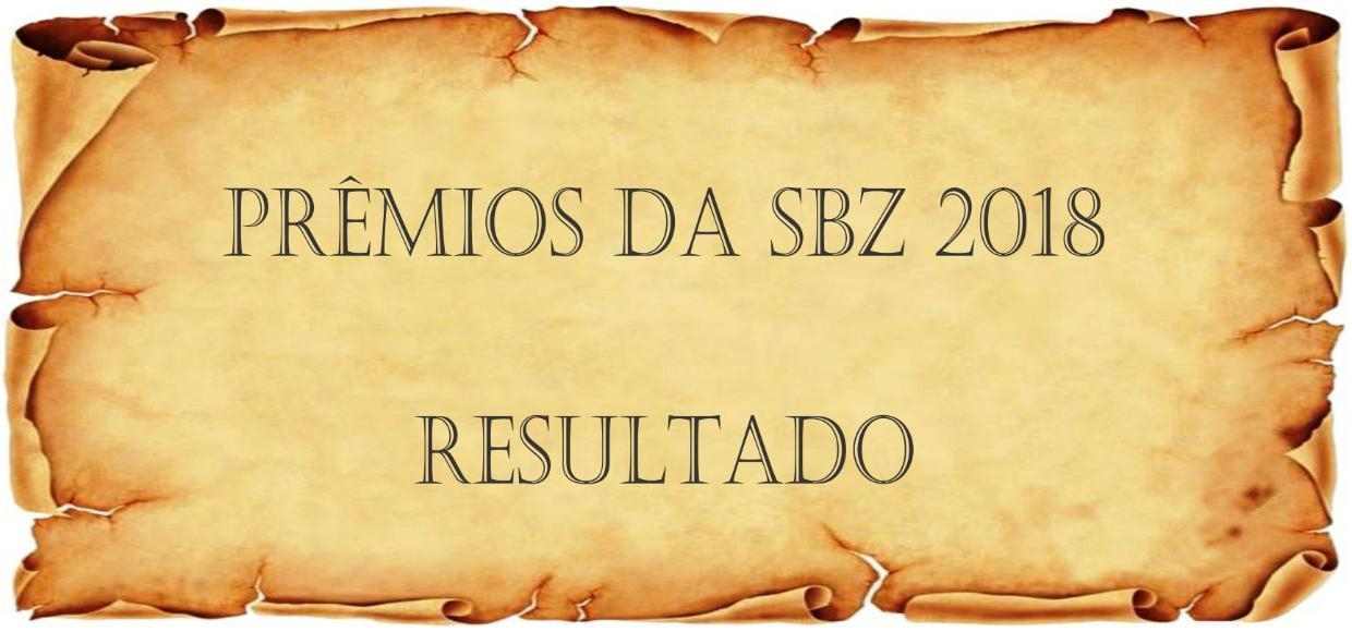 Prêmios da SBZ 2018 - resultado